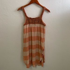 2/$20 Free People crochet orange stripped tunic size XS